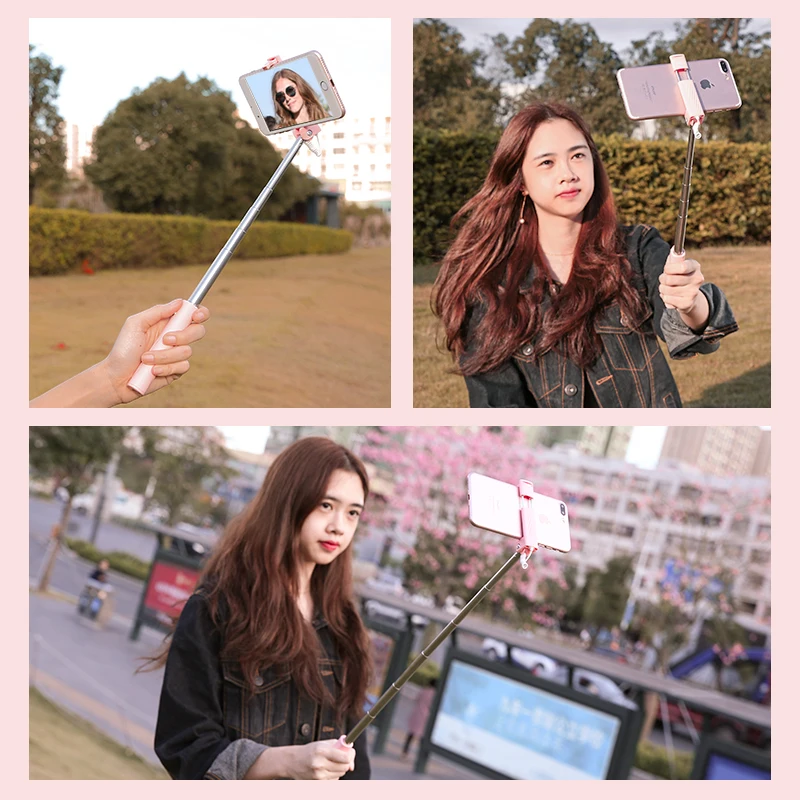 FLOVEME Lighting Selfie Stick For iPhone XS MAX XR X 7 8 Plus Portable stick Wired Monopod | Электроника