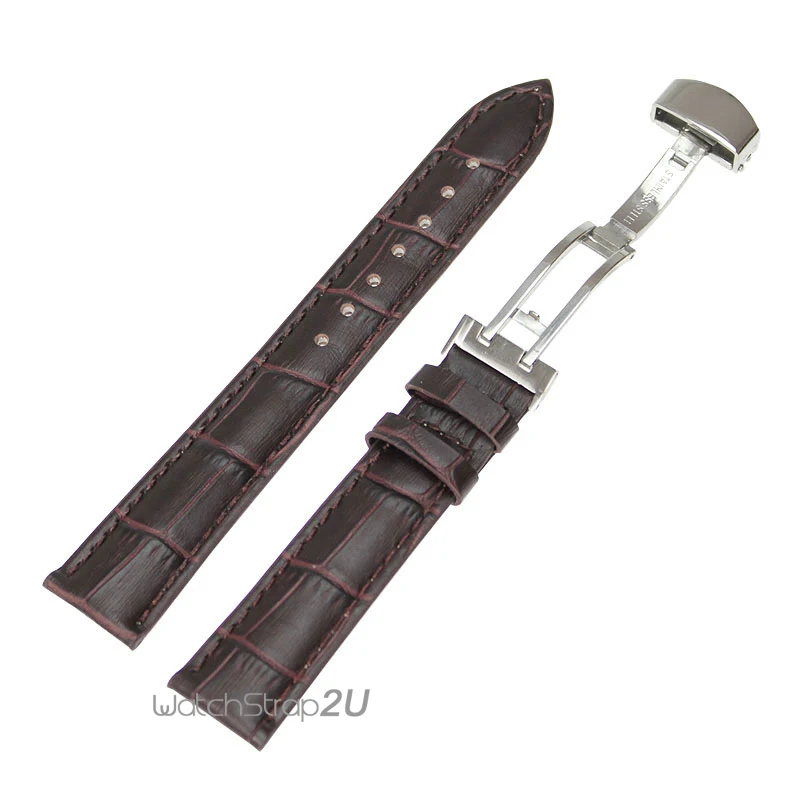 Синий ремешок для наручных часов Серебряная нажимная Пряжка бамбуковый узор