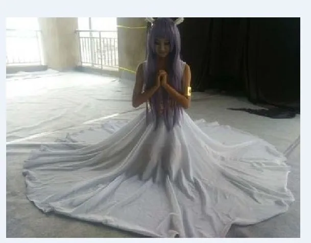Костюм для косплея Saint Seiya The Lost Canvas Sasha(Athena) белое платье любого размера 11|cosplay