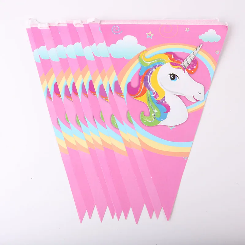 Единорог тема вечерние украшения Unicornio вечерние столовые приборы салфетки соломенный баннер для вечеринки в честь Дня Рождения Декор для детей детский душ