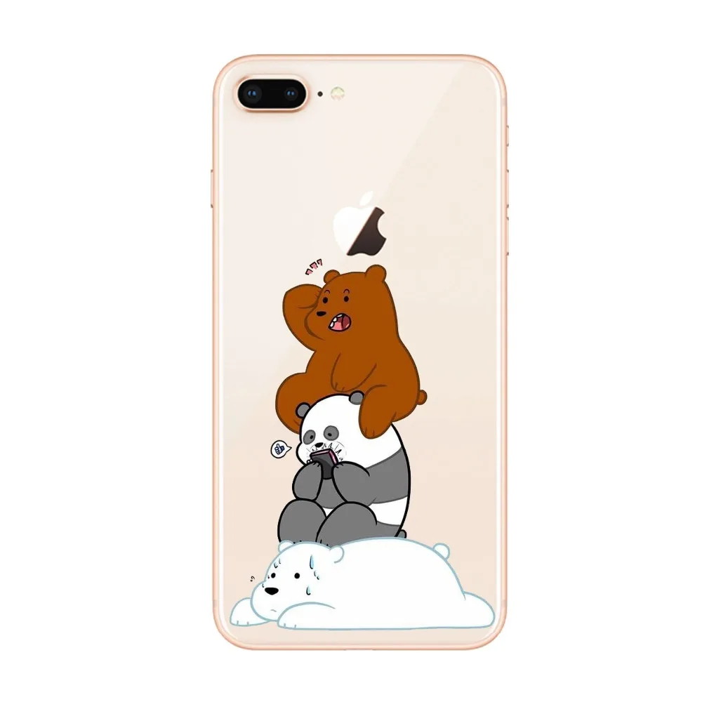 Чехлы для мобильных телефонов Smart Fat Bare Bears чехлы iphone 8 Plus 7 6S мягкие тонкие милые из