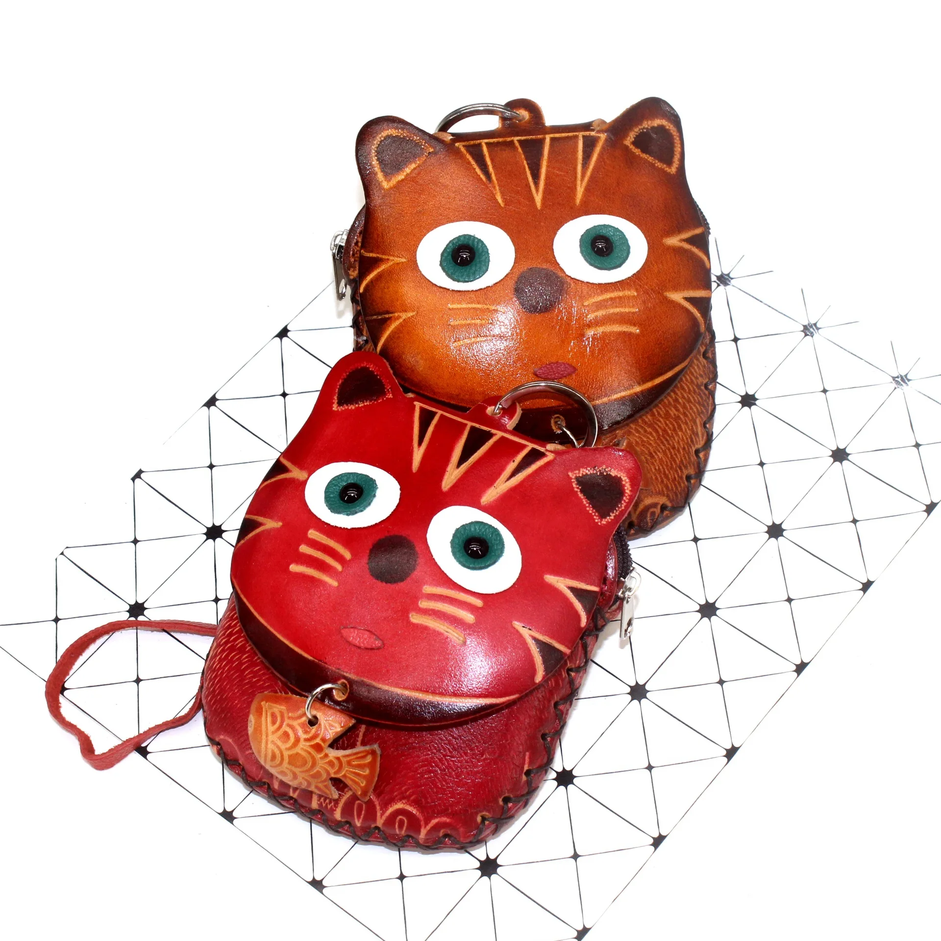 Женские кошельки из натуральной кожи, женские кошельки с принтами животных, сумочка на запястье с кошкой, Мультяшные сумки для денег, кошелек для девушек, Женский держатель для карт