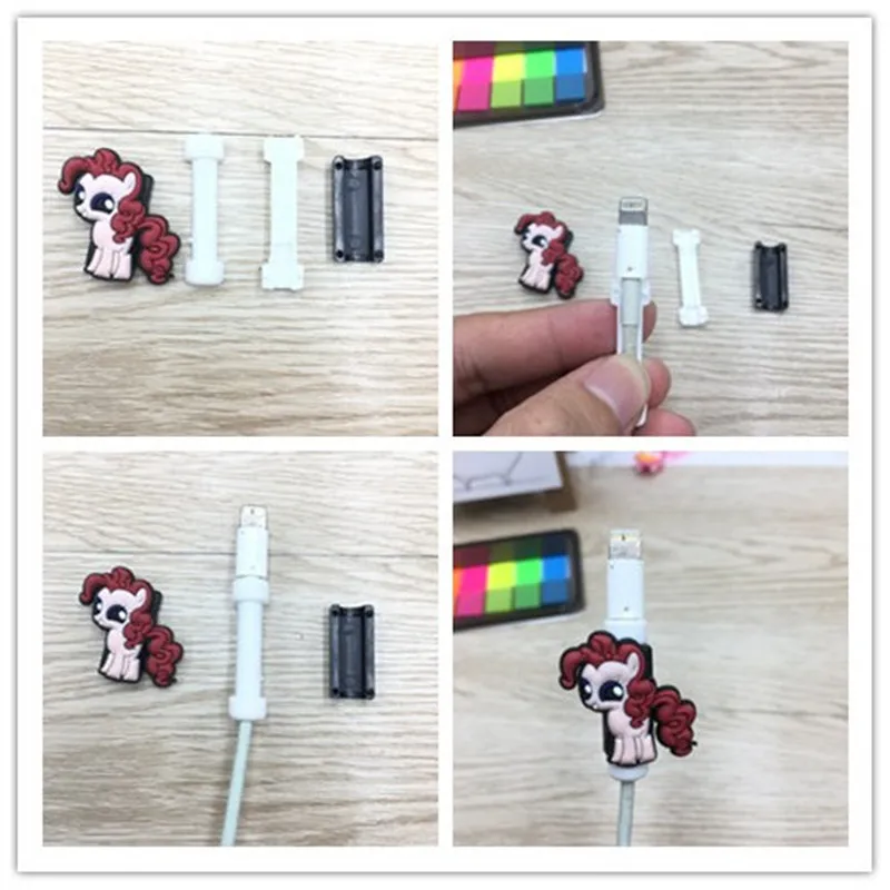100 шт мультфильм USB зарядное устройство кабель протектор для кабеля наушников iphone