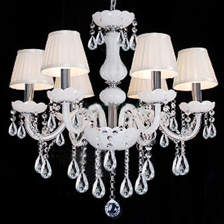 Стильный классический четыре K9 млечный люстра подвеска хрустальная с тенью