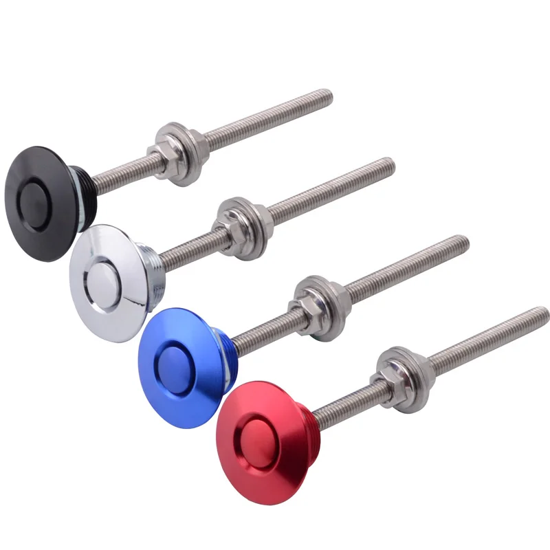 NS Modify 32mm Universal Long Rod 100mm JDM Style Push Button Billet Hood Lock Clip Kit Black/Silver/Red/Blue | Автомобили и
