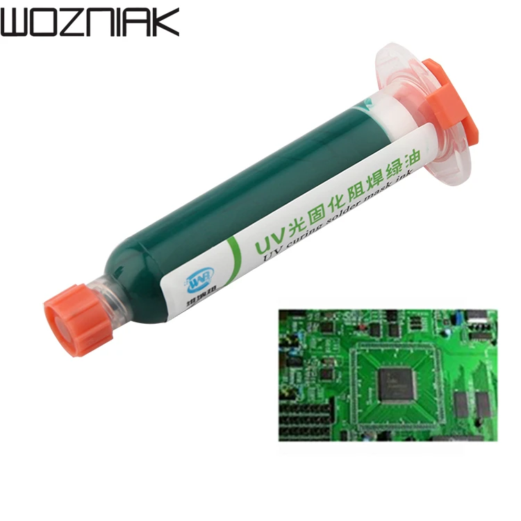 10 мл зеленое масло УФ припой BGA PCB излечиваемый припой мачта зеленый УФ флюсы масло пайка паста Флюс чернила мягкая нейлоновая кисть 9 светодиодный светильник