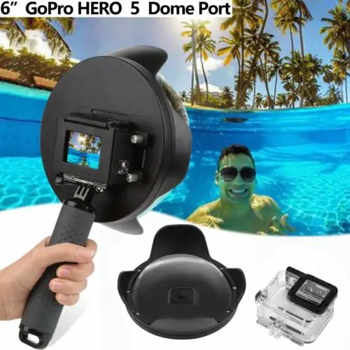 Для GoPro Hero 7 6 5 Дайвинг 40 м 6 дюймов купол порт подводный объектив крышка S порт Экшн-камера Go Pro водонепроницаемые аксессуары# F3153