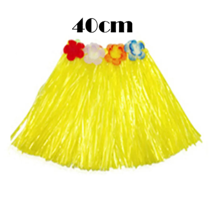 40cm yellow 30/40/60 см Пластик волокон для девушки и женщины, Женская Гавайская Юбка для танца \"хула\" хула травяной костюм с юбкой с цветочным рисунком танец хула платье Вечерние Гаваи пляж - Цвет: 40cm yellow