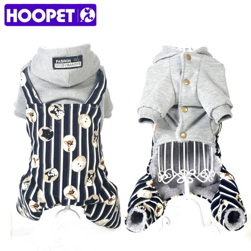 HOOPET Собака Комбинезон Пальто и пуховики в полоску Подтяжки для женщин одежда на