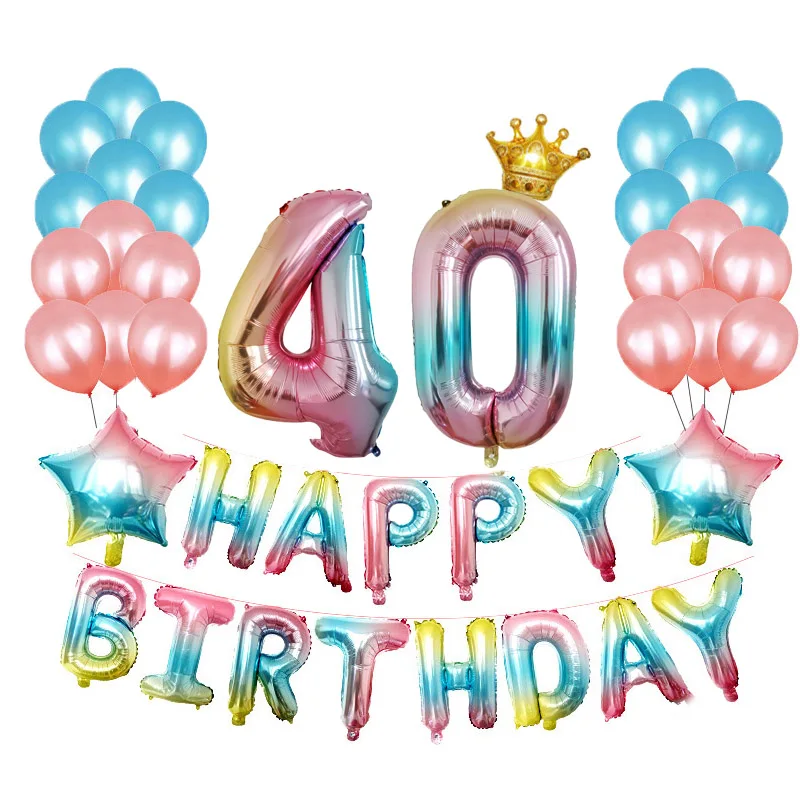 Украшения для первого дня рождения радужные шары с днем один год день цифры