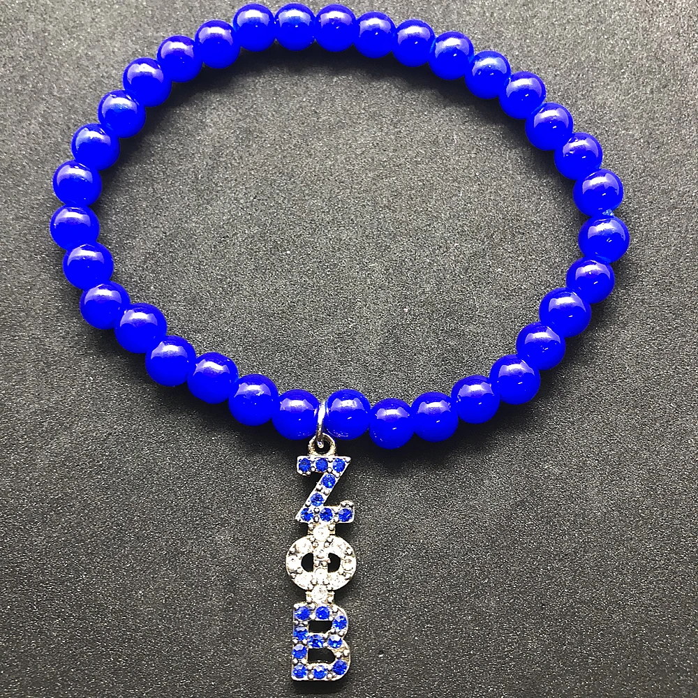 Модный металлический браслет подвеска ZETA PHI BETA sorority с кристаллами и греческими