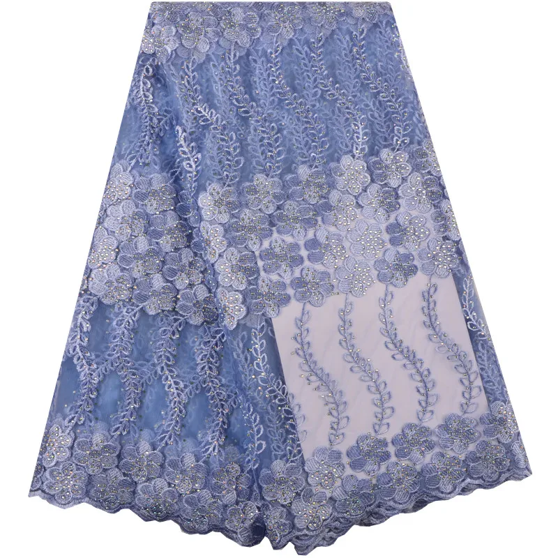 

Top Sale Onion Fashion Nigerian Laces Fabrics High Quality African Stones Laces Fabric Wedding African French Tulle Lace F1398
