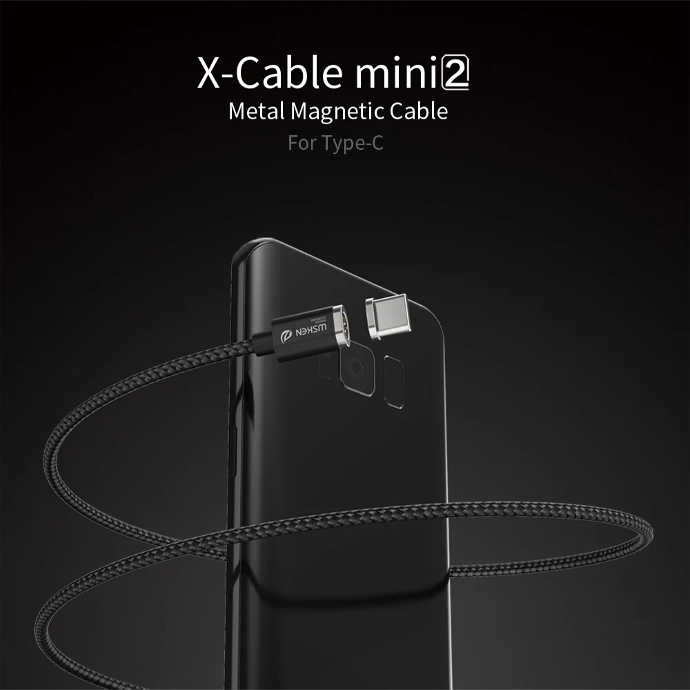 WSKEN Mini 2 Магнитный зарядный Micro USB кабель usb type C Магнитный кабель для iPhone QC 2,0 быстрое зарядное устройство USB C кабель провод USB-C