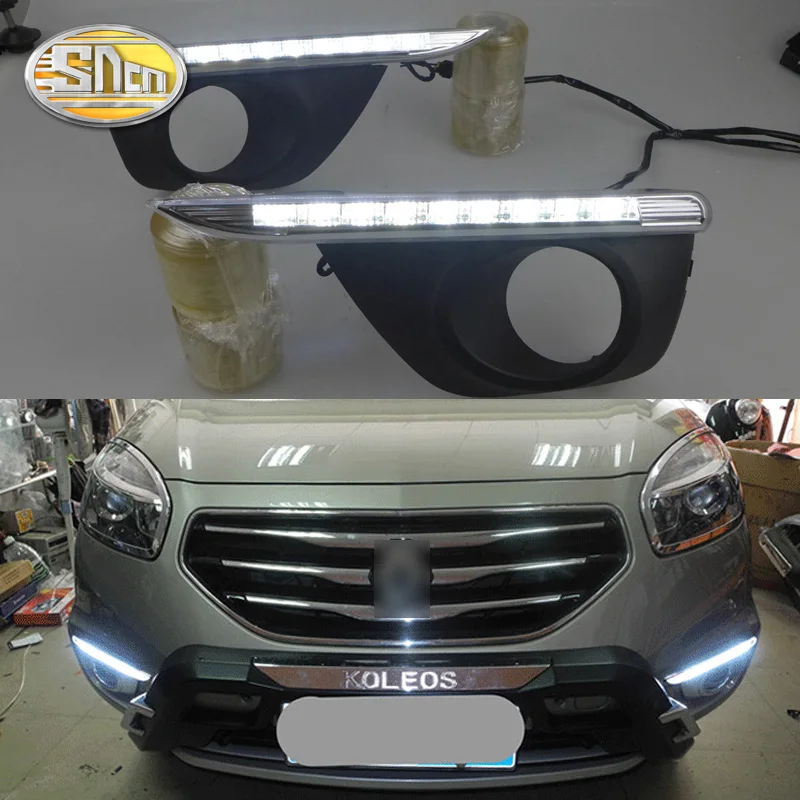 SNCN светодиодный светильник дневного света для Renault Koleos 2011 2012 2013 автомобильные аксессуары Водонепроницаемый ABS 12 В DRL противотуманная фара украшение