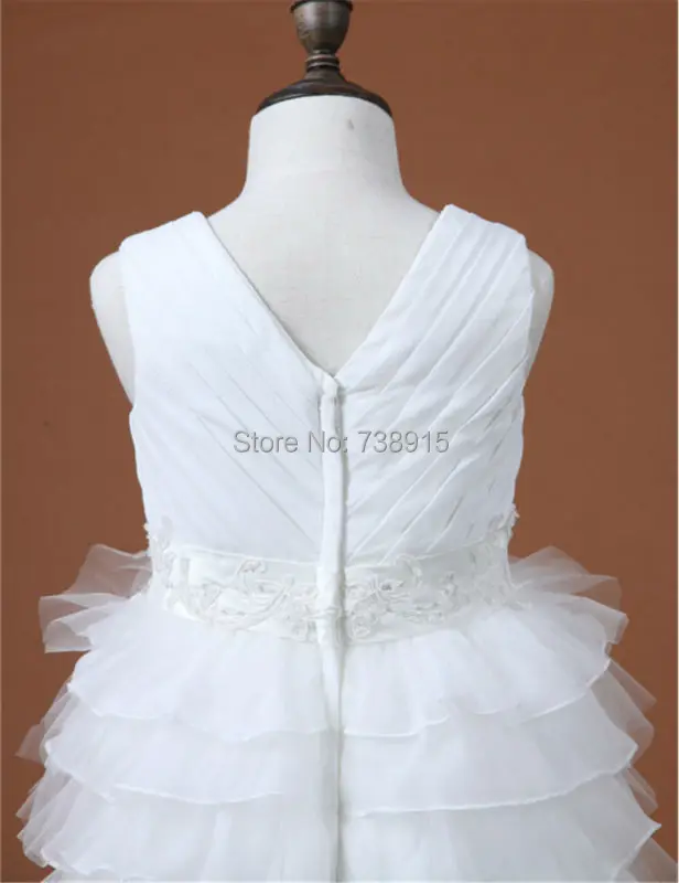 Regular 2017 New Arrival White Tulle Sleeveless Flowers Flower Girl Children Dresses Prom Dress ZZ BRIDAL | Свадьбы и торжества