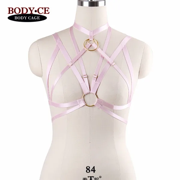 Style O0589 Женское белье Harajuku Goth в розовом и красном цвете, фетиш, БДСМ, связывание, Эротика, полный Хэллоуин, подвязки, эластичная регулировка бретелей, топы, бюстгальтеры - Цвет: Style O0589