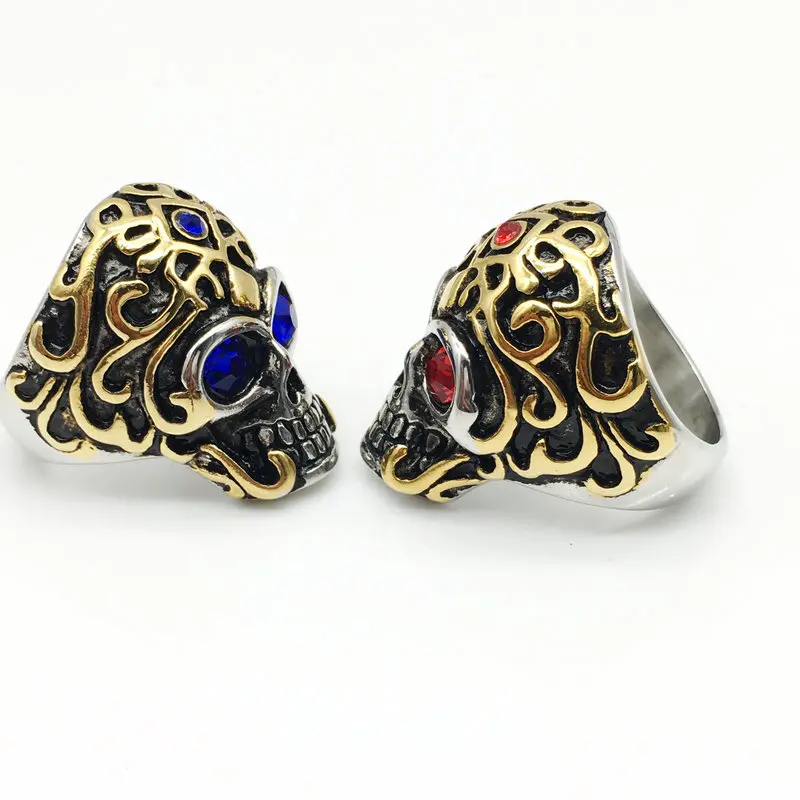 Модные мужские кольца с черепами из нержавеющей стали в стиле панк для вечеринок