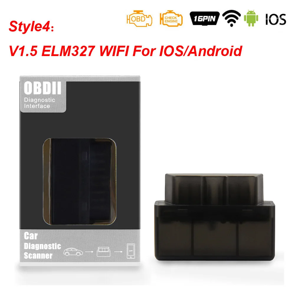 MINI WIFI 04 ELM 327 V1.5 OBD2 Wifi сканер для IOS/Android OBD 2 Авто диагностический инструмент ELM327 V1.5 Wi-Fi сканер Automotivo - Цвет: MINI WIFI 04