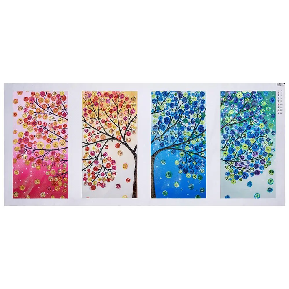 Алмазная вышивка зимнее Цветочное дерево алмазная картина особой формы 5D четыре