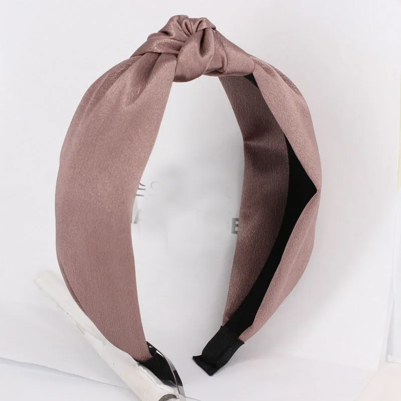 Однотонная атласная лента в богемном стиле ободок с узлом индивидуальные