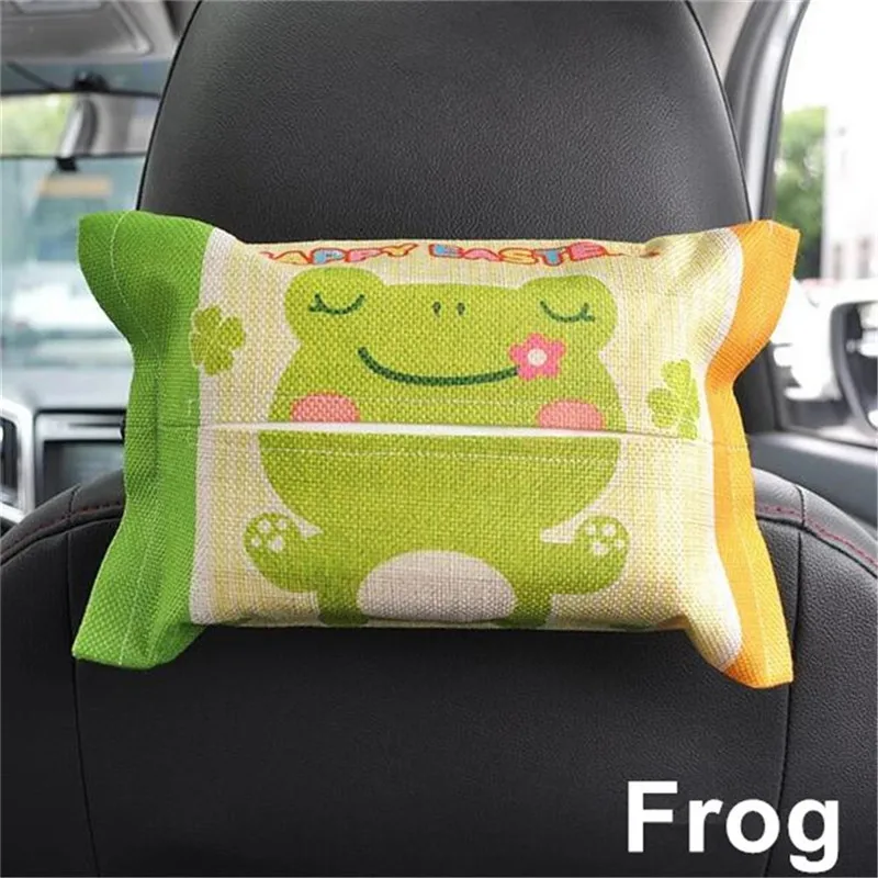 Frog Мультяшный автомобильный тканевый чехол Автоматическая спинка для сиденья подвесной держатель для хранения Контейнер для бумажных платков автомобильный козырек полотенце бумажные салфетки сумка держатель - Название цвета: Frog