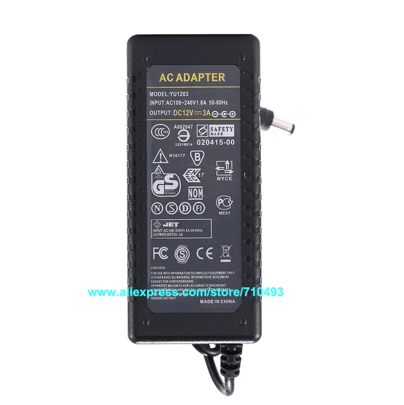 Высокое качество AC DC 12V 8A 7A 6A 5A 4A 3A 1A адаптер питания 96W 84W 72W 60W 48W 36W 12W с IC чипом |