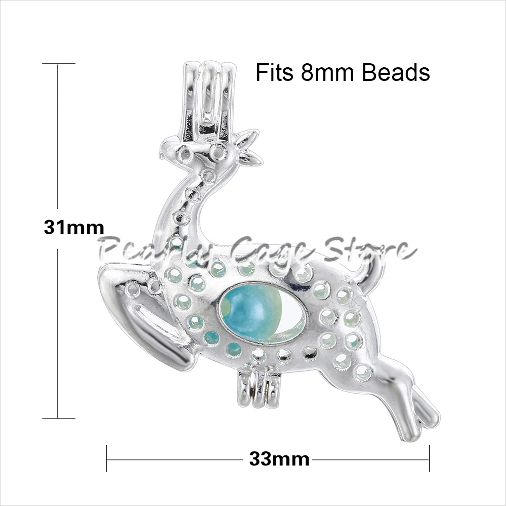 1 шт. Серебряная Рождественская елка олень жемчужная клетка из бисера эфирное