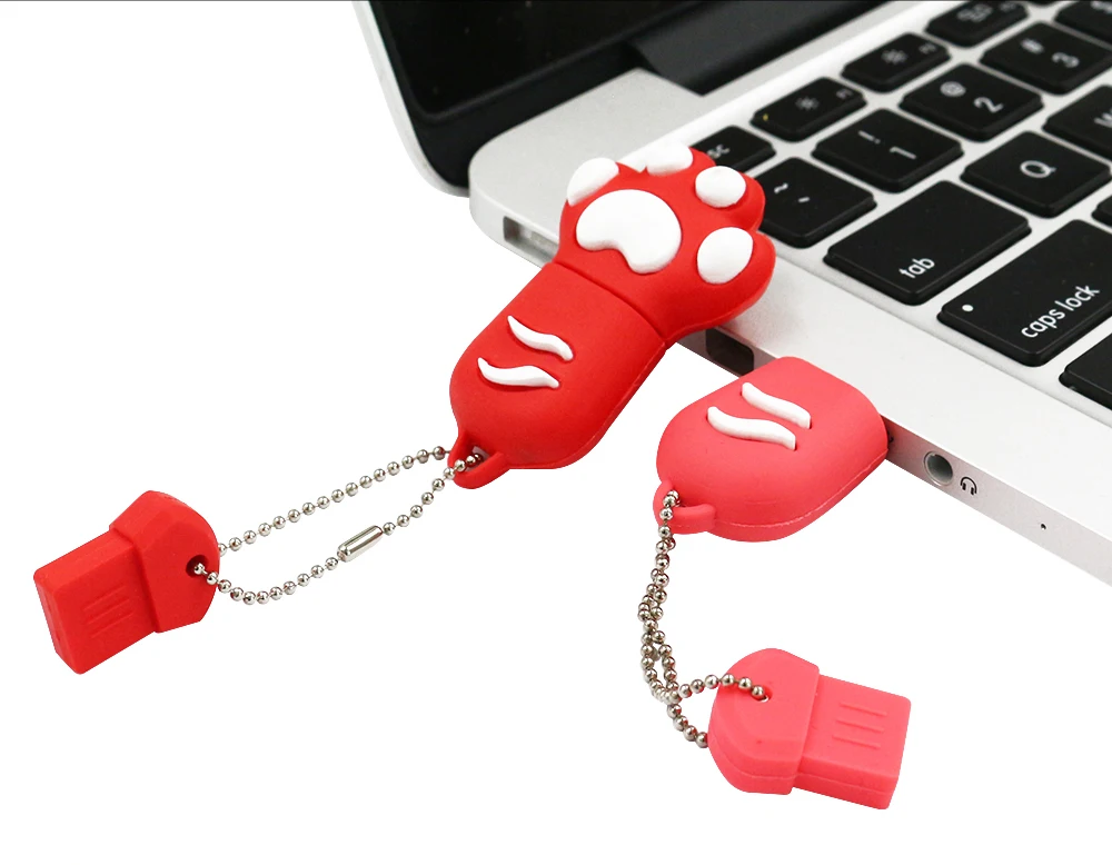 Cute Cat Claw USB Flash Drive 7 colors Pen driv Stick 4GB 8GB 16GB 32GB 64GB Memory Sticks best gift Pen Drive Flash U disk