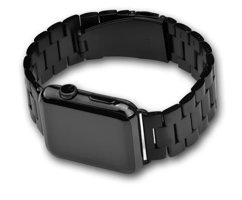 Для Apple Watch, Золотой ремешок, 42/44 мм, черный браслет из нержавеющей стали, ремешок с пряжкой, адаптер для Apple Watch 5, 4, 3, iWatch, ремешок 38, 40 мм
