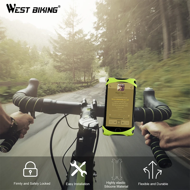 WEST BIKING велосипедный держатель 4 0 5 дюйма силикон вращение GPS смарт телефон