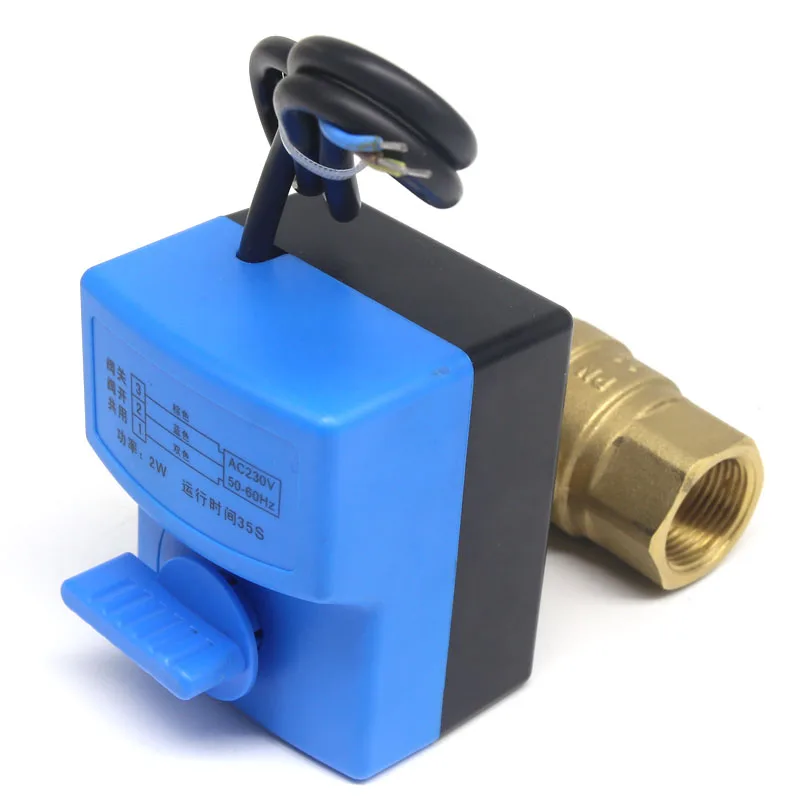 AC220V 2 way 3 wires electric actuator brass ball valve,Cold&hot water vapor/heat gas brass motorized ball valve