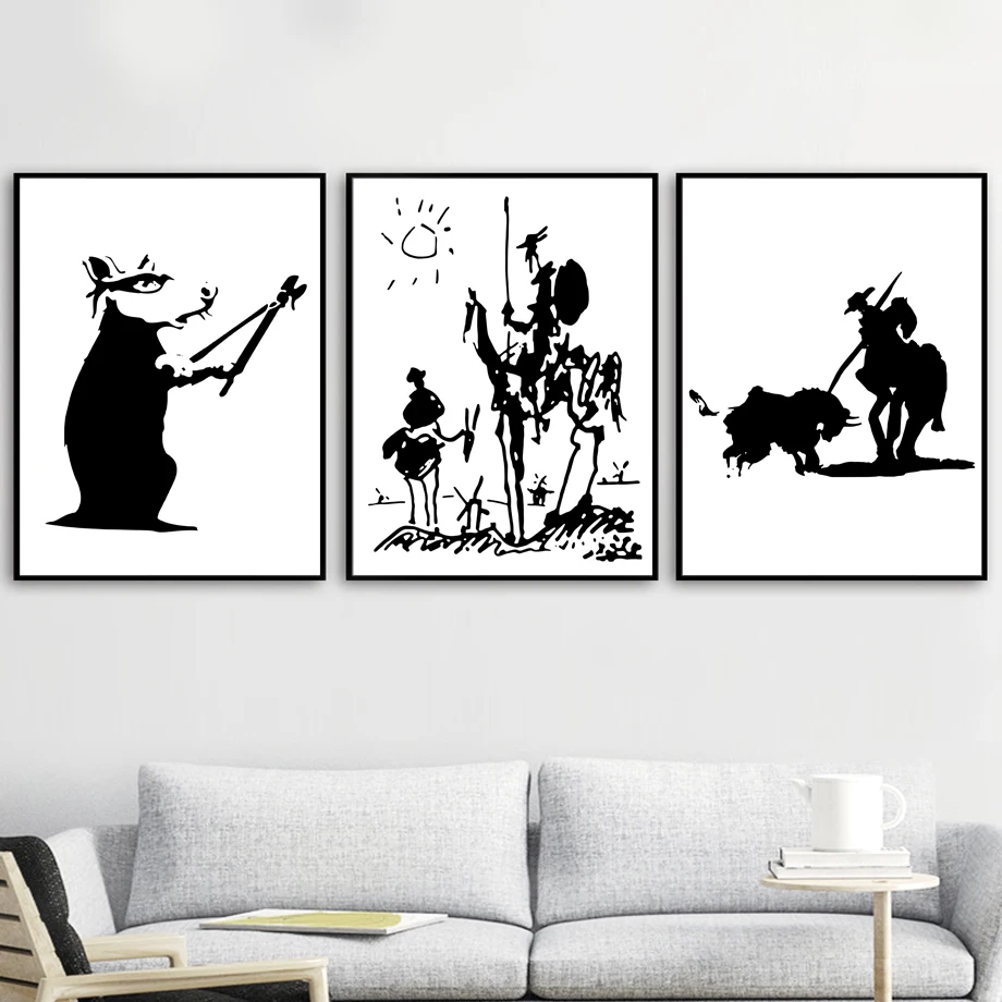 Banksy Graffiti Don Quixote Antiwar Girl Wall Art Canvas Painting Nordic Posters And Prints Pictures For Living Room Decor | Дом и сад