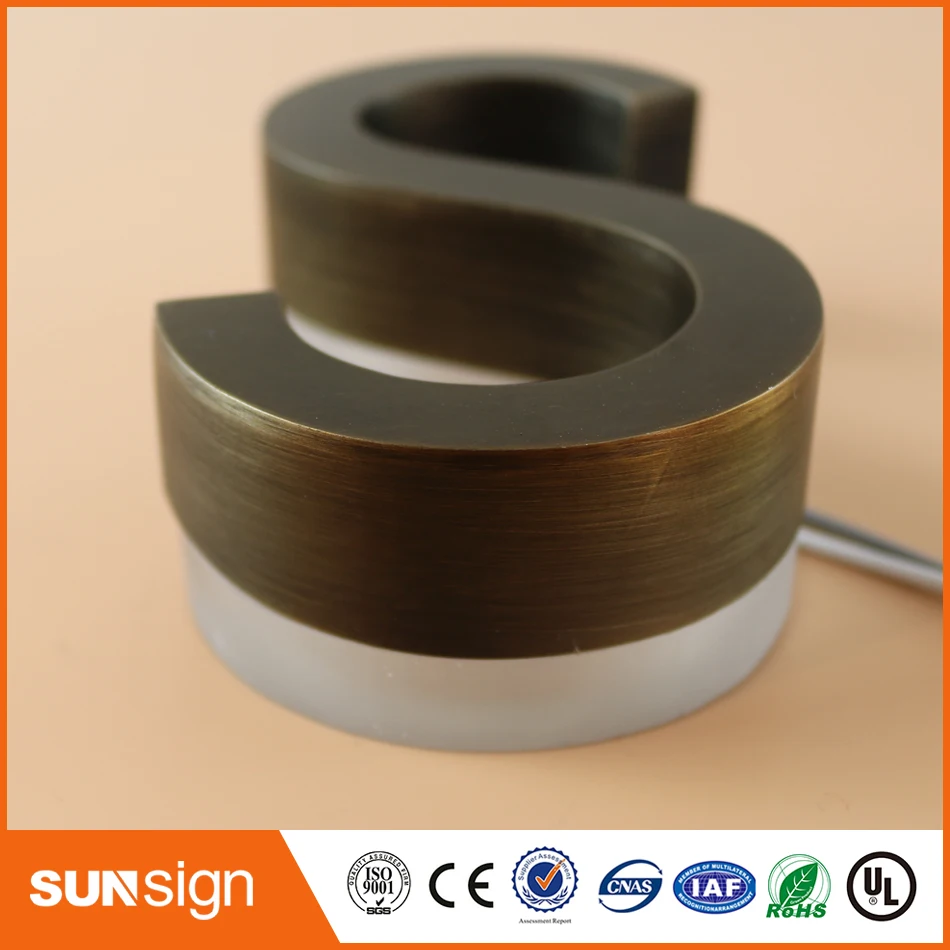 Заводская розетка светодиодная подсветка из нержавеющей стали буквенный знак |