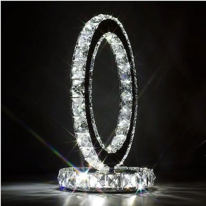 Роскошный K9 хрустальный Настольный светильник из нержавеющей стальной