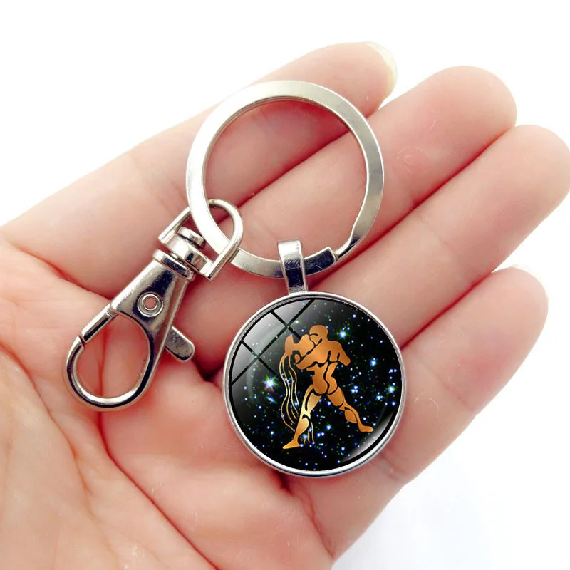 Оптовая продажа знаков зодиака брелок с 12 созвездиями раком gemini для мужчин и