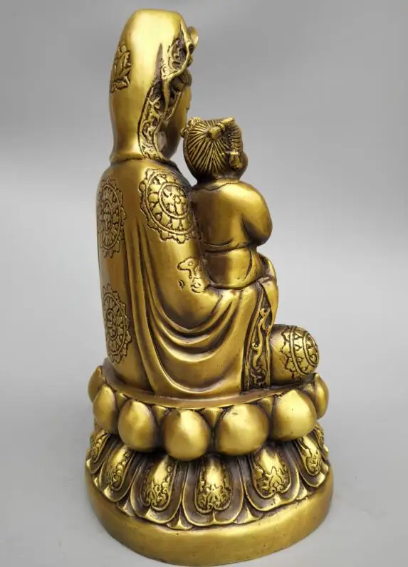 Китайская резьба Seiko из чистой латуни Guanyin bodhisattva hug | Дом и сад