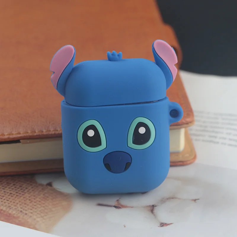 Stitch Милый мультяшный чехол для AirPods, противоударный защитный силиконовый чехол для наушников Apple, аксессуары для зарядного устройства - Цвет: Stitch