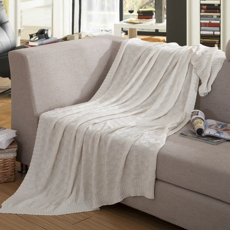 Однотонное одеяло из ниток Детская ковровая дорожка ворсовое Хлопковое с