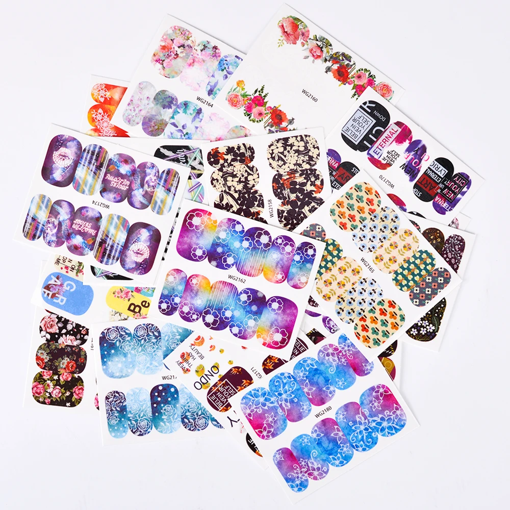 25 шт. зимние разноцветные цветы|flower nail stickers|nail stickerstickers water |