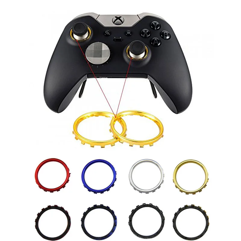 2 шт хромированные пользовательские кольца с кольцами для Microsoft Xbox One Elite Controller X ONE