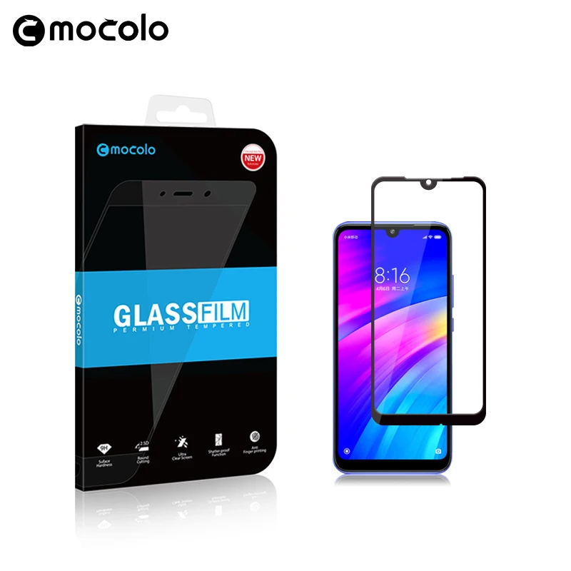 Защитная пленка для экрана Xiaomi Redmi 7 Mocolo полное покрытие клейкая 9H из закаленного