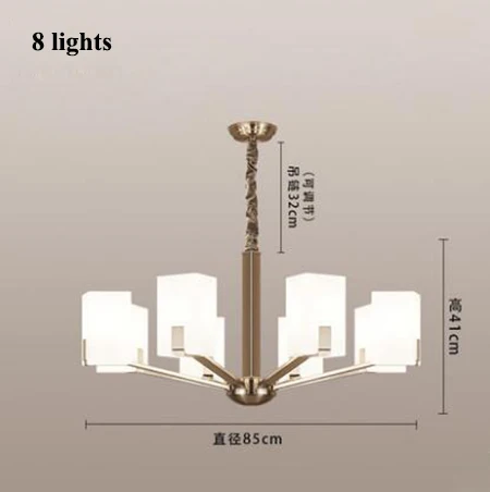 8 lights Современные никелевые металлические светодиодные люстры, освещение для столовой, стеклянный абажур, светодиодные подвесные люстры, Светильники для спальни, подвесные светильники - Цвет абажура: 8 lights