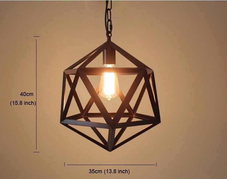 Винтажный подвесной светильник в скандинавском стиле железная ретро лампа