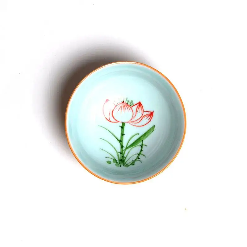 Керамика большой Размеры фарфорная чашка для чая Gaiwan и рисунком «кунг-фу чайный сервиз ручной росписью нарисованная маленькая чаша для церемонии Декорации для дома - Цвет: 1