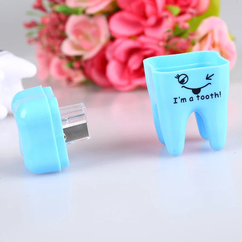 1 шт. симпатичные канцелярские принадлежности зубы точилка для карандашей