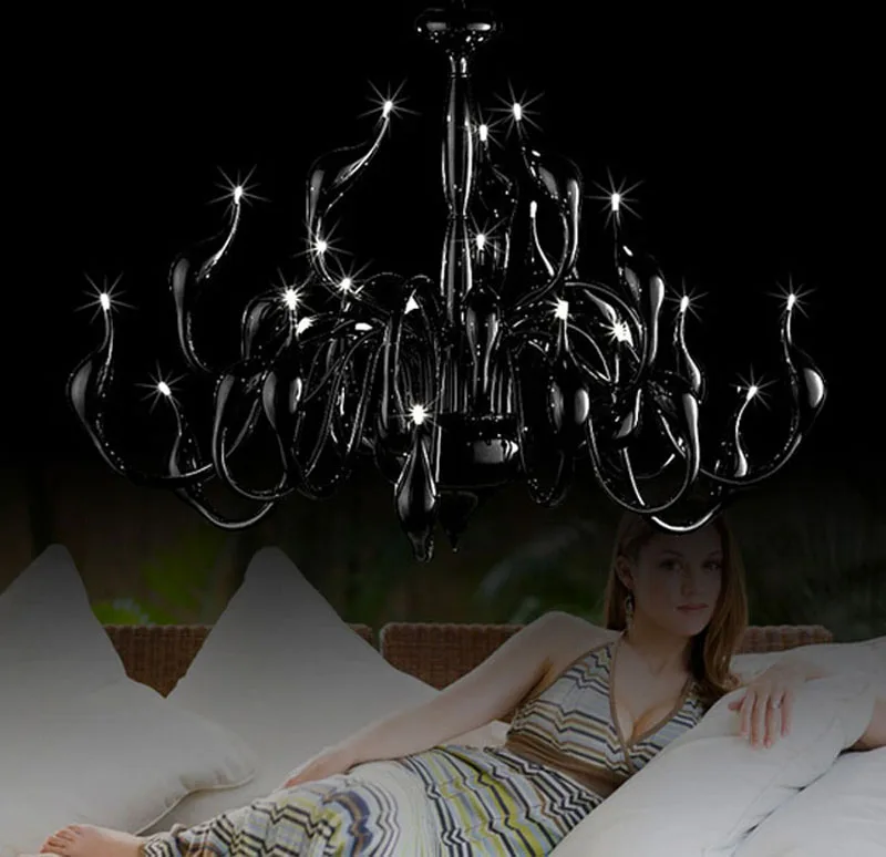 ZYY современная люстра большой белый лебедь черный светильник подвесной