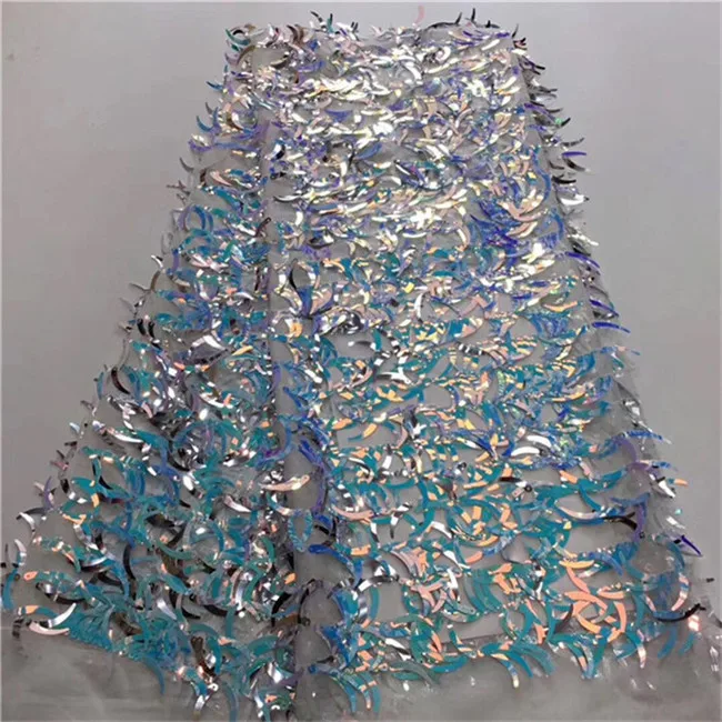 Кружевная ткань из фатина с блестками в нигерийском стиле 3D аппликация цветов