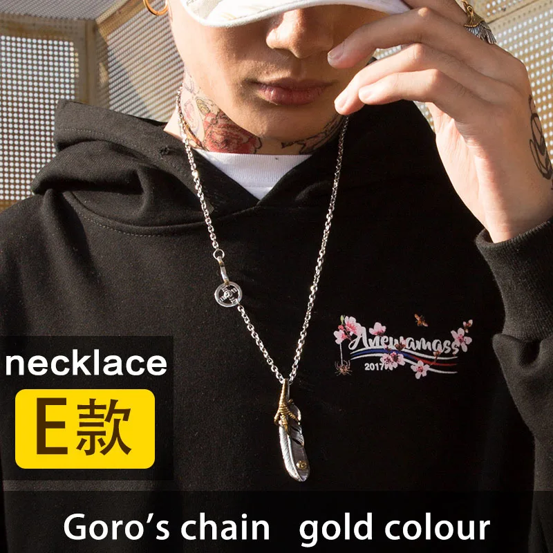 E style with chain Сталь солдат Новое поступление Панк перо синий человек ожерелье из нержавеющей стали ювелирные изделия - Окраска металла: E style with chain