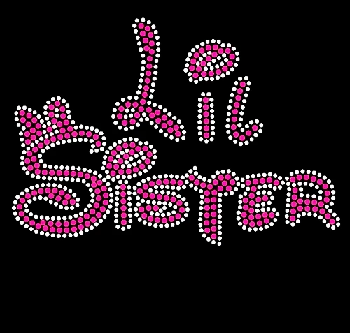 

Free shipping Lil Sister Rhinestone transfer