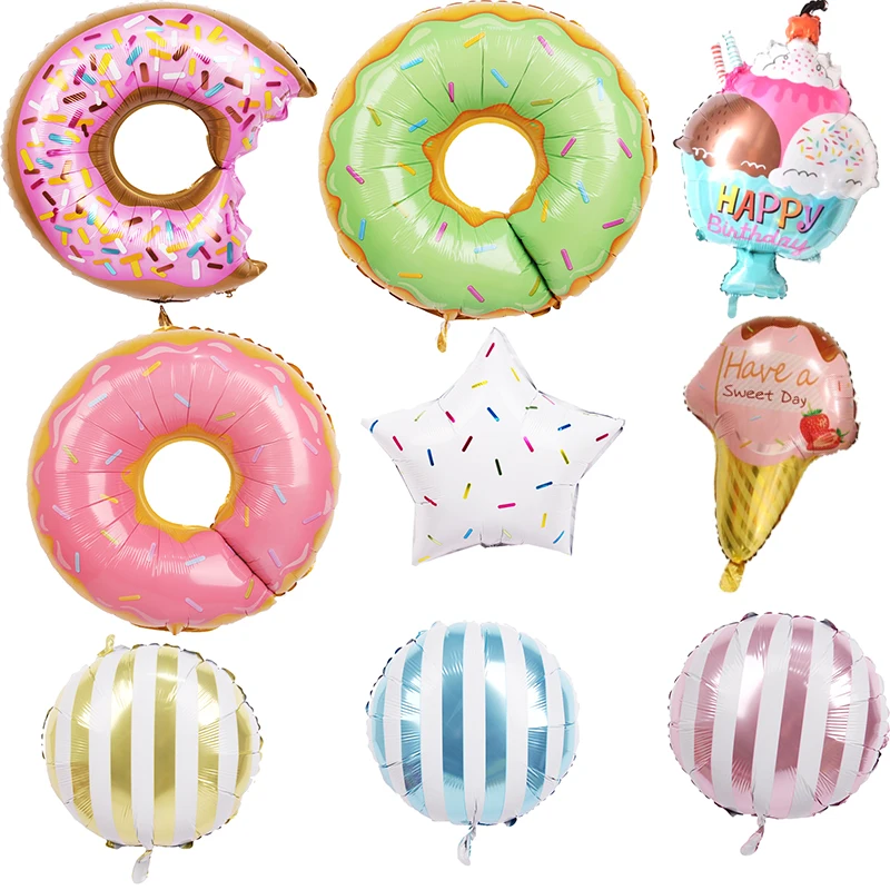 Пончик вечерние украшения звезда/воздушные шарики в виде леденцов День Рождения